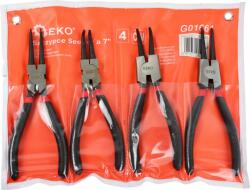 GEKO Seeger fogó készlet, egyenes és ívelt, 4 db, 180 mm (5901477105531) (5901477105531)