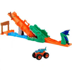 Mattel Hot Wheels Monster Trucks krokodilütközés kihívás Mega-Wrex autóval (JJN45) - jatekbirodalom