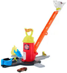 Mattel Hot Wheels szuper tűzoltóállomás játékkészlet kisautóval (JHL95) - jatekbirodalom