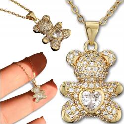 EdiBazzar Női Nyaklánc Aranyozott 18K sebészeti acél 316L cirkóniákkal (ZŁOTY Elegancki Naszyjnik Kolia Wisiorek Miś)