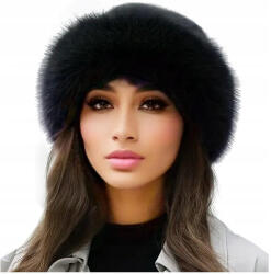  Stílusos Divatos Elegáns Meleg Szőrme Sapka Fekete Ajándék (1006)