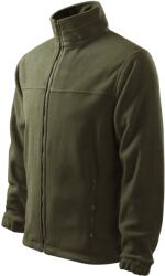 MALFINI Polár férfi zöld katonai meleg vastag kapucni nélküli cipzáras pulóver S (501)