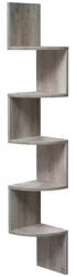 Brius Raft de colt plutitor pe 5 niveluri, din lemn, 20x20x128cm, gri (EZ-LBC072M01) Raft