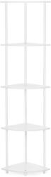 Brius Raft colt 5 polite mdf cadru metalic montaj perete, 148x30x30 cm, design modern, alb (HA-7547) Raft