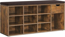 Brius Banca depozitare suport pantofi 10 compartimente dulap perna, 30x104x48 cm, maxim 150 kg, maro rustic (EZ-LHS024T01) Pantofar
