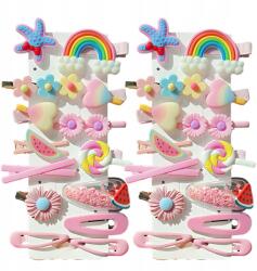 EdiBazzar Hajcsat szett 28 db-os gyerek hajcsat rózsaszín ajándék (Spinki do włosów Zestaw 28 szt dziecięcych)