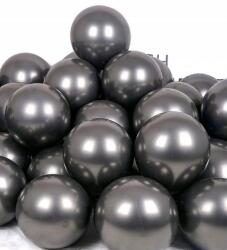 Viva Latex lufi Fekete króm 12 inch, 30cm 10db, Születésnap, Farsang