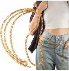EdiBazzar Öv Arany Női Fém Deréklánc Retro Ruha Dekoratív (Pasek Złoty Damski Metalowy łańcuch do Tali)