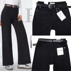 M. Sara Női Farmer Nadrág Széles Szárú Svéd Fekete Csíkos 34 Xs