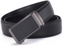  Csiszolt felületű automata csatos öv/üzleti öv/fekete (000187)