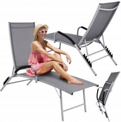 Jumi Alumínium Összecsukható Kerti Ágy Napozóágy Állítható Háttámlával Teraszra (OM-358157)