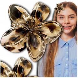  Hajcsat, virágos hajcsipesz, Plumeria virág, nagy méretű, ajándék, dísz, leopárdmintás (Spinka do włosów hawajski styl duża szczęka)