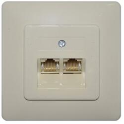  Priza dubla UTP RJ45 8P8C pentru internet si retea, montaj pe perete (01-7130)