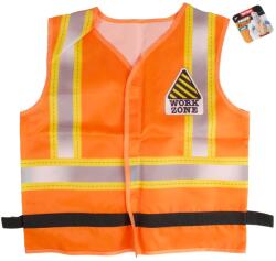 Magic Toys Vestă reflectorizantă portocalie pentru muncitor în construcţii (14187A) Costum bal mascat copii