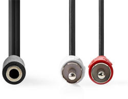 Nedis CAGB22255BK02 sztereo audio kábel, 2x RCA dugó - 3, 5 mm jack aljzat, 0, 20m (CAGB22255BK02) - wpower