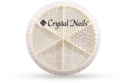 Crystal Nails - METÁL KÖRÖMGYÖNGY KÉSZLET - FÉLGYÖNGY - EZÜST