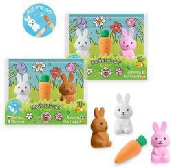 Trendhaus Húsvéti radír szett, 2 db nyuszi és egy répa, kétféle változat (TDH-967053) - officetrade