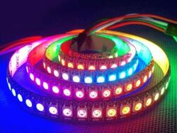  Címezhető LED-szalag (1m, fekete, 144LED/m, WS2812B, IP30) (T68367)