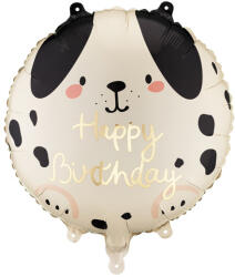  Happy Birthday fólia lufi, kerek, 35x35 cm, vegyes színben (FB348)
