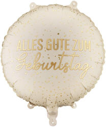  Fólia lufi kerek 'Alles Gute Zum Geburtstag', 35x35 cm, vegyes (FB346)