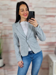  Válltöméses, gombos, karcsúsított, szürke blézer XS-L-ig