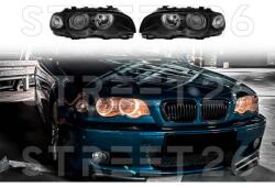 TUNING-TEC Faruri compatibile cu BMW Seria 3 E46 04.99-03 Coupe Cabrio Angel Eyes Negru (6670)