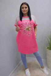  Csinos felső részén áttört mintás zsebes tunika (neonpink) (842979)