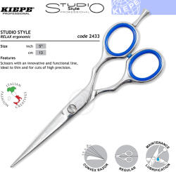  KIEPE STUDIO Style Prof. hajvágó olló 5" (szimmetrikus) 2433-5