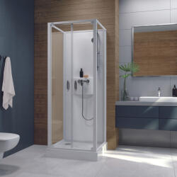 RAVAK Négyoldalról zárt (négyfalas) zuhanykabinok kpl-KCDD/BASIC-80-SHP W0 üveggel (A390505201-01)