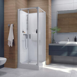 RAVAK Négyoldalról zárt (négyfalas) zuhanykabinok kpl-KCDDp /BASIC-90-SHP W0 üveggel (A400505301-01)