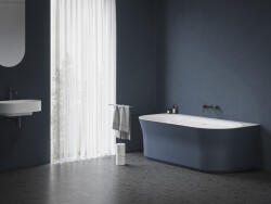 RAVAK Ypsilon Wall 178x86, akrilkád, Deepsea Blue/fehér, szabadonálló, fehér/fekete/króm lefolyó (XC00100070)