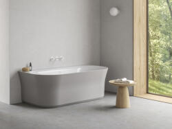 RAVAK Ypsilon Wall 178x86, akrilkád, Smoke Grey/fehér, szabadonálló, fehér/fekete/króm lefolyó (XC00100077)