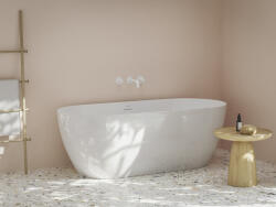 RAVAK Freedom O Tec 170x77 akrilkád, matt fehér/fehér szabadonálló, fehér/fekete/króm lefolyó (CD61800000)