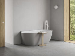 RAVAK Freedom Wall II Tec 170x87, akrilkád, Smoke Grey/fehér, fehér/fekete/króm lefolyó (CC71500000)