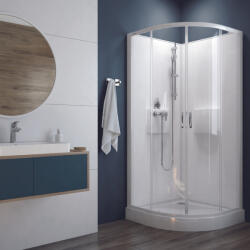 RAVAK Négyoldalról zárt , hátfalas zuhanykabin kpl-KCKP4/BASIC-80-SHP W0 (A340505201-01) (A340505201-01) - csempekert