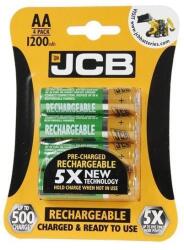 JCB RTU NiMH AA/R06, min. 1200mAh, előtöltve, buborékcsomagolás 4 db (JCB-HR61300RC-4B)