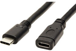 Neutralle Hosszabbító USB kábel (3.1), USB C hím - USB C csatlakozó, 1m, fekete, műanyag zacskóban