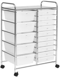  Gurulós tárolókocsi 15 fiókos, több színben-fehér (HOP1001497-2)