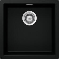 SCHOCK Schock Kaia N-100 Cristadur Puro konyhai mosogatótálca, gránit kompozit, intenzív fekete, 456 x 456 mm, munkalapra/munkalap alá/szintbe építés (KAIN100PURO)