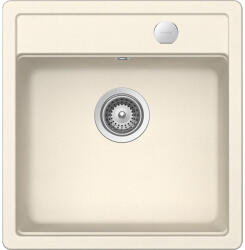 SCHOCK Schock Mono N-100S konyhai mosogatótálca Cristadur Magnolia 490 x 510 mm lefolyó távműködtetővel, gránit kompozit, hagyományos beépítés, krémfehér (MONN100SMAGNSA)
