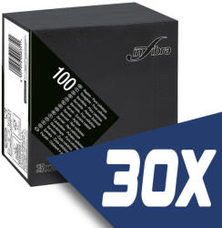 INFIBRA Szalvéta 25x25cm fekete 2 réteg 100 lap/csomag (30 csomag) (I0341-KARTON)