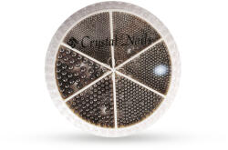 Crystalnails Crystal Nails Metál körömgyöngy készlet - félgyöngy - Dark Silver