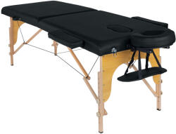 BodyFit Masă de Masaj Pliabilă XXL 2 Zone din Lemn 223x70, 5cm - Negru (4087)