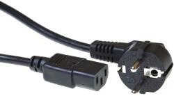 ACT Powercord conector de rețea Schuko CEE 7/7 masculin (unghiular) - C13 IEC 60320 2.5m Negru (AK5010)