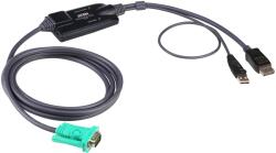 ATEN Adaptor KVM Aten CV190, 1 x USB Type A Male + 1 x DisplayPort Male - VGA, Black (CV190-AT)