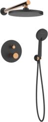 INVENA MOONLIGHT falsík alatti zuhanyszett, matt fekete/rose gold BS-77-014-V (BS-77-014-V)