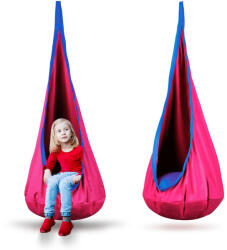 Neo-Sport Gyerek függőfotel, Neo-Sport Kokon, rózsaszín, átmérő: 55 cm, magasság: 140 cm, akasztóval, párnával, mosható, teherbírás: 80 kg (TE110003)