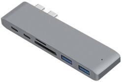 Defton ind NewLine USB elosztó HUB MacBook-hoz szürke színben, Type-C, USB 3.0, SD, Micro SD, TF RAM-MD387 (holm1326-307633826)