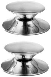 Orion Fedőgomb készlet, 2 db, edény fedőkhöz, univerzális, rozsdamentes acél, 6, 5 cm, ezüst (180641)