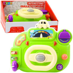 LeanToys Interaktív Kormánykerék Gyerekeknek, Vezetési Szimulátorhoz, Zöld Fényekkel